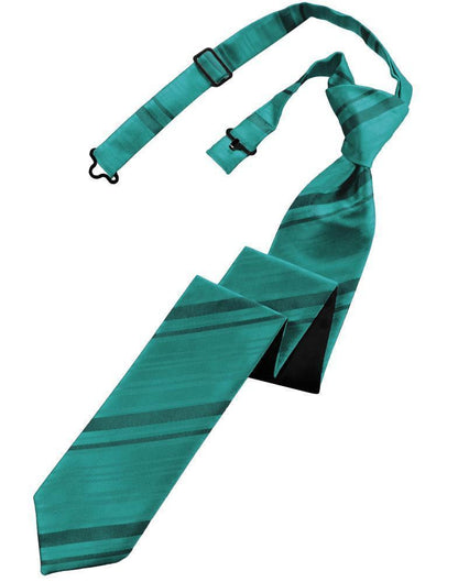Striped Satin Skinny Necktie Pre-Tie