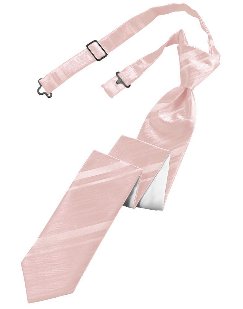 Striped Satin Skinny Necktie Pre-Tie