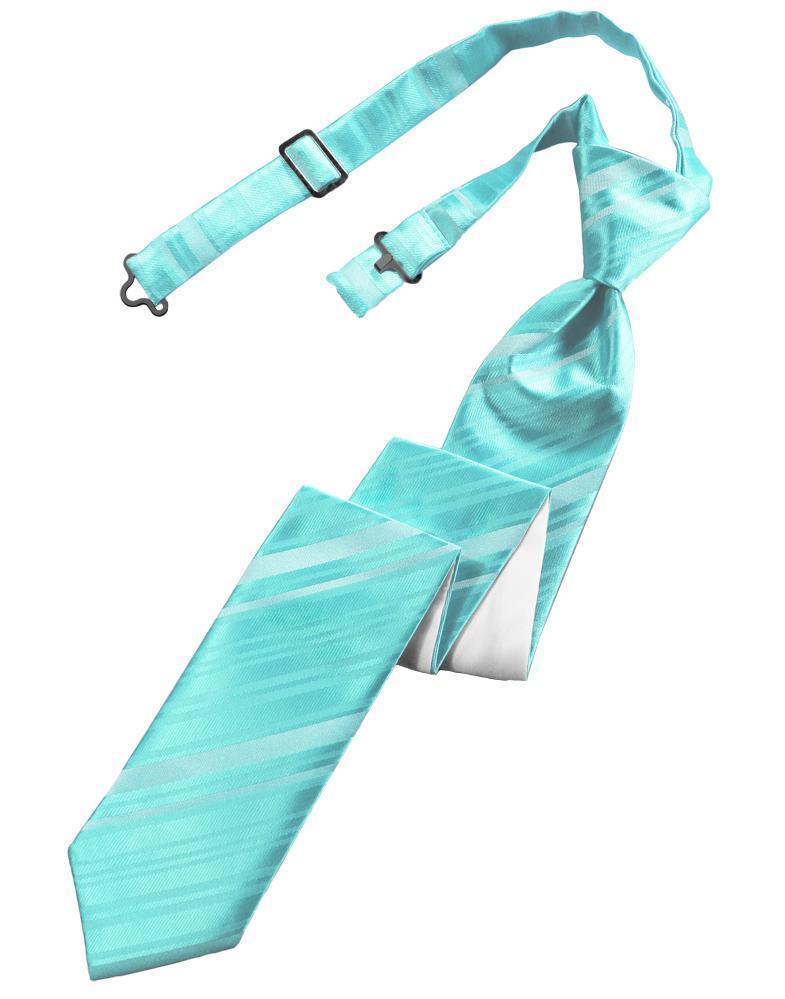 Striped Satin Skinny Necktie Pre-Tie