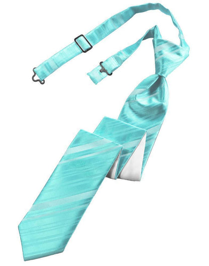 Striped Satin Skinny Necktie Pre-Tie