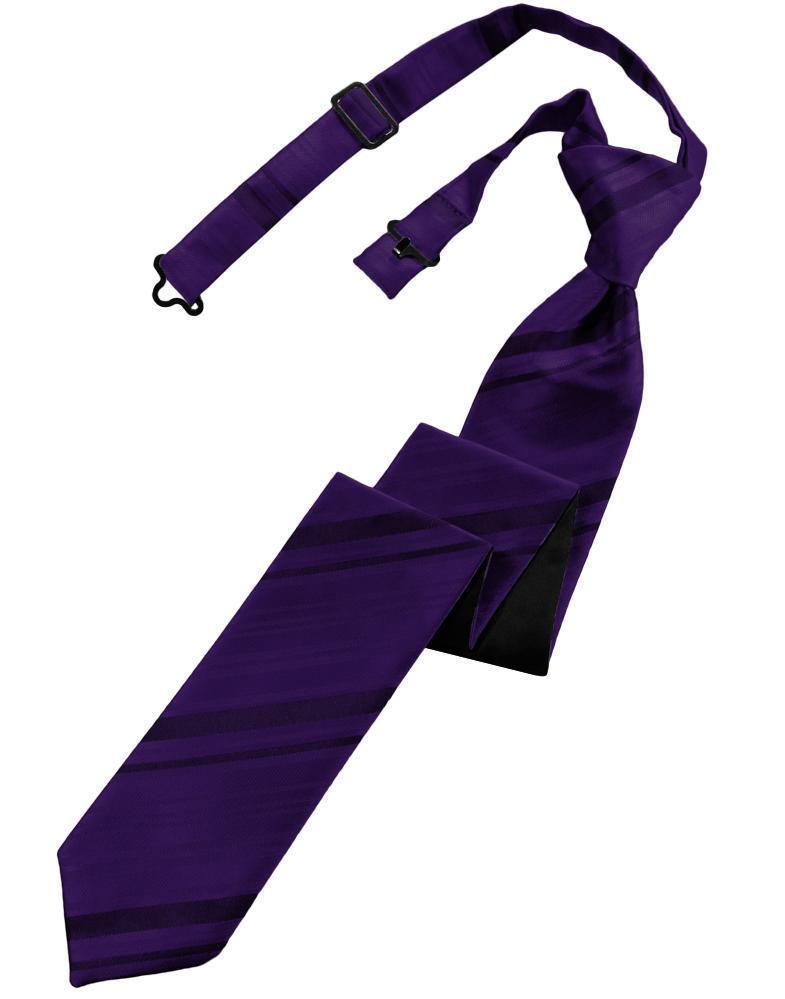 Striped Satin Skinny Necktie Pre-Tie