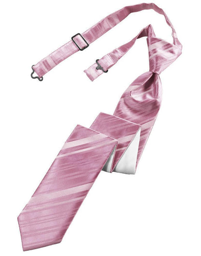 Striped Satin Skinny Necktie Pre-Tie