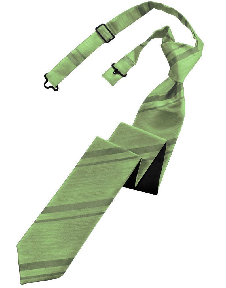 Striped Satin Skinny Necktie Pre-Tie