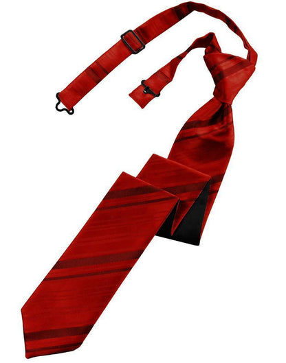 Striped Satin Skinny Necktie Pre-Tie