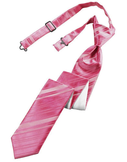 Striped Satin Skinny Necktie Pre-Tie