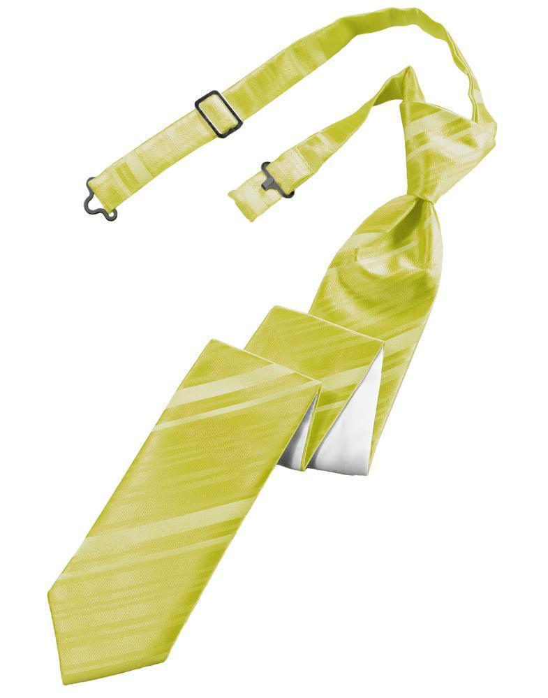 Striped Satin Skinny Necktie Pre-Tie
