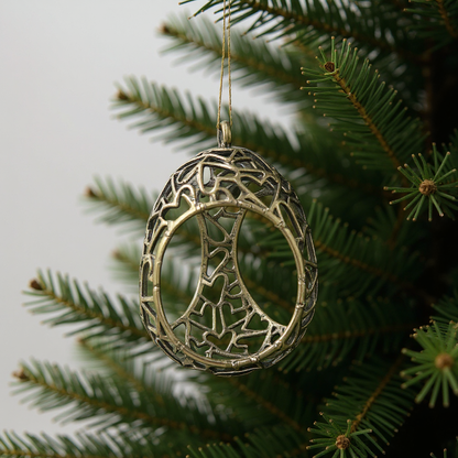 Open Heart egg Christmas ornament | Electroformed metallic bauble in gold, silver or antique | Set of 2 or 4
