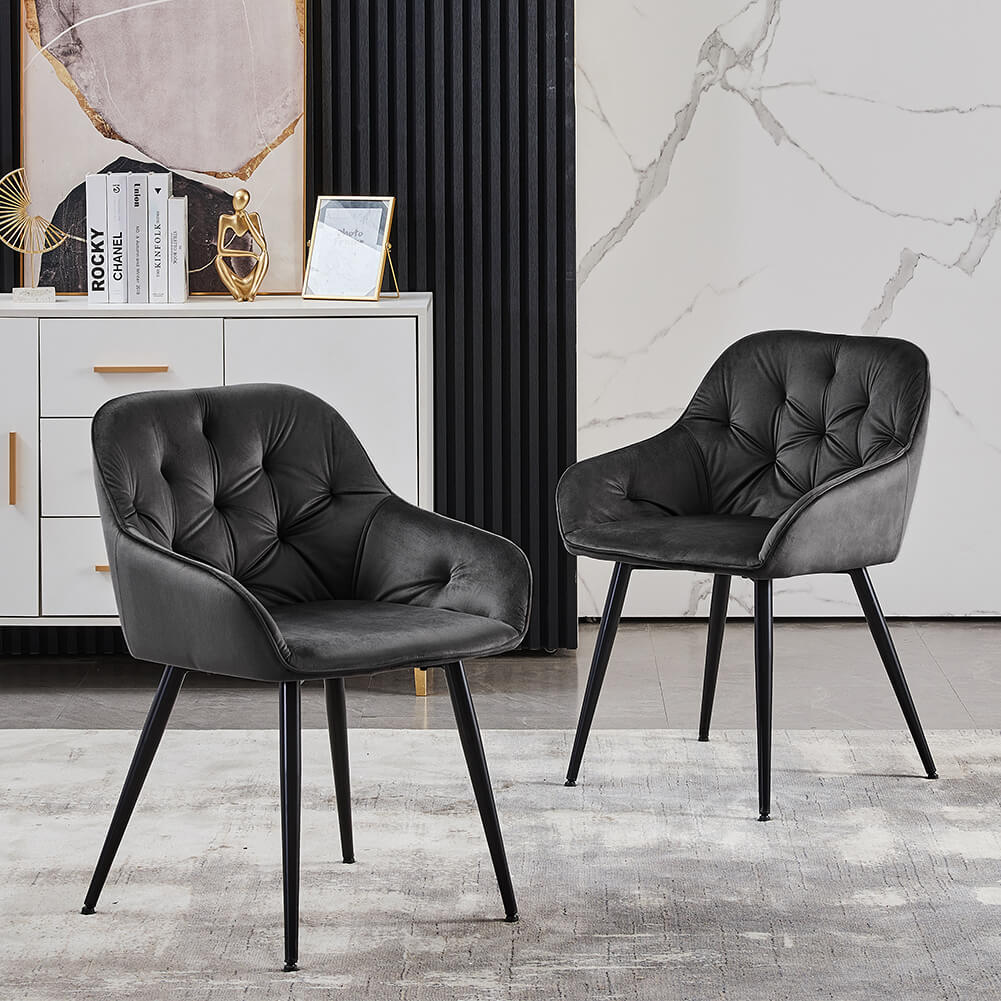 Garvies Velvet Dining Chairs [Set of 2]