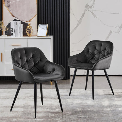 Garvies Velvet Dining Chairs [Set of 2]