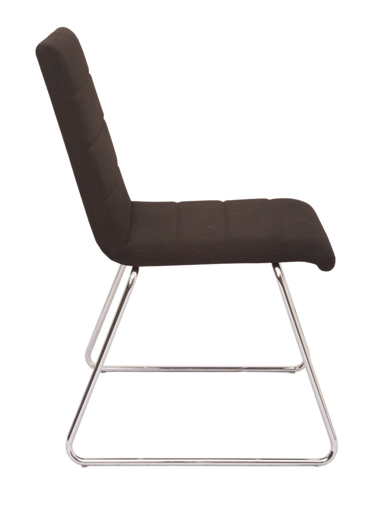 NNE FABRIC SLED BASE VISITOR CHAIR WITH LINKING FEATURE BLACK