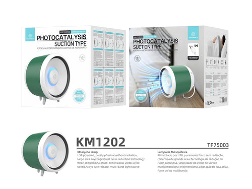 Repelente fotocatalítico de mosquitos alimentado por USB Techancy, KM1202, fotocatalítico, captura física, ventilação integrada, ecológico