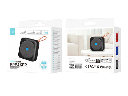 Techancy Altifalante Bluetooth Preto TH2622, Portátil E De Tamanho Compacto, Suporte Tf/Fm/Usb/Tws, Som Potente.
