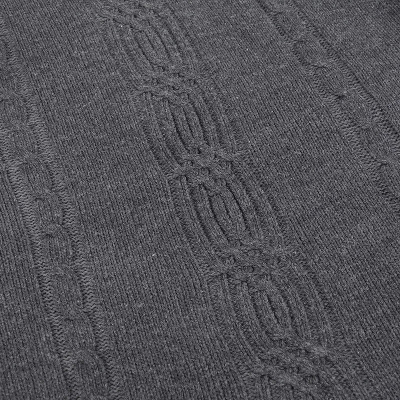Men's Turtleneck Warm Pullover Knitted Sweater (Dark Grey)