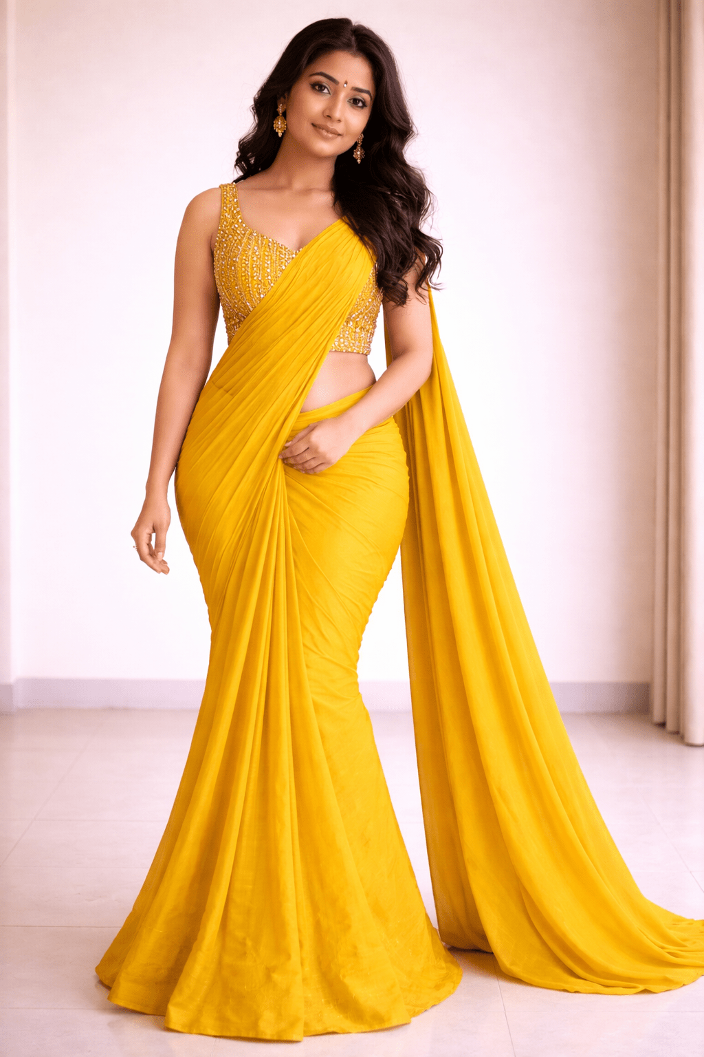 Nyra Surya Crush Designer Saree with Heavy Beaded Blouse