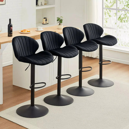 Caryol Velvet Bar Stool [Height Adjustable][Set of 2]