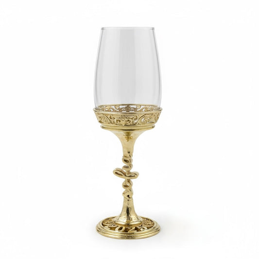 Personalized wine glasses set | electroformed stem and base wedding glasses | set of 2 or 4