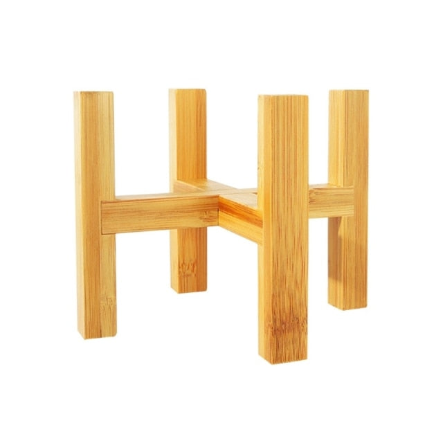 Four-legged Wood Flower Pot Holder Plant and Succulent Flower Pot Base Display Stand Home Garden Patio Decoration Shelf Furnitu