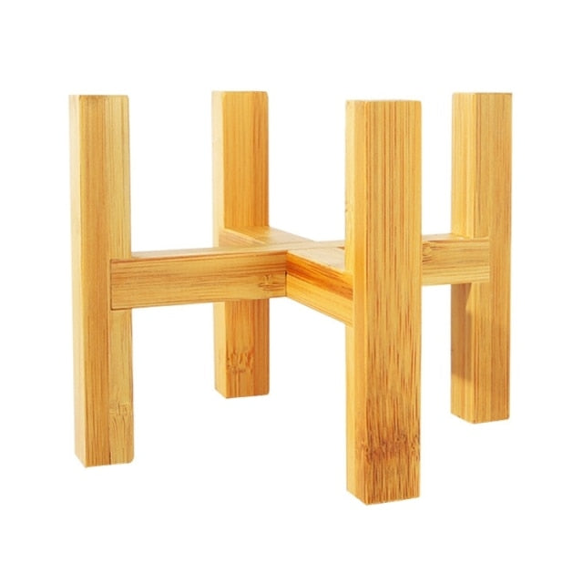 Four-legged Wood Flower Pot Holder Plant and Succulent Flower Pot Base Display Stand Home Garden Patio Decoration Shelf Furnitu