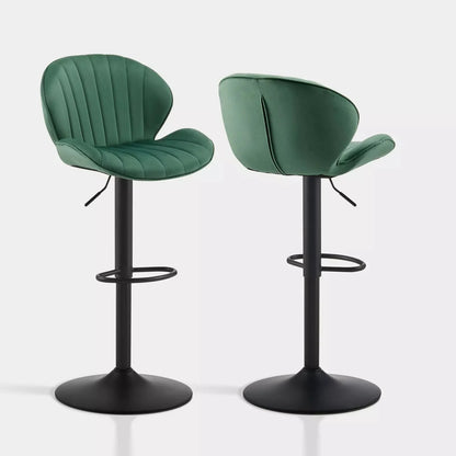 Caryol Velvet Bar Stool [Height Adjustable][Set of 2]