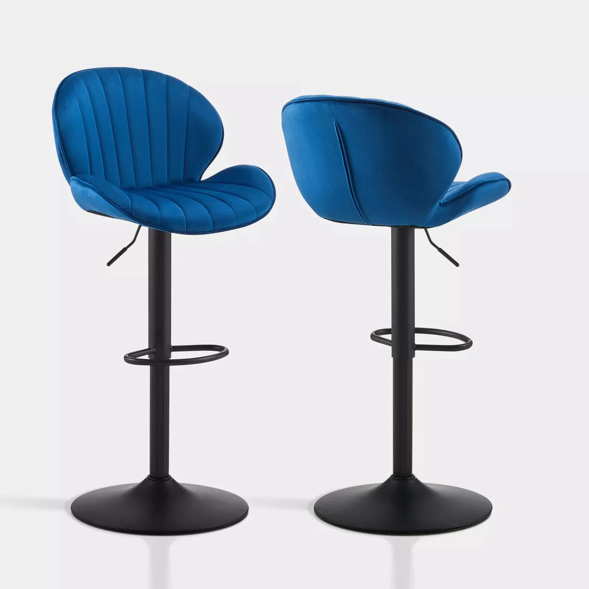Caryol Velvet Bar Stool [Height Adjustable][Set of 2]
