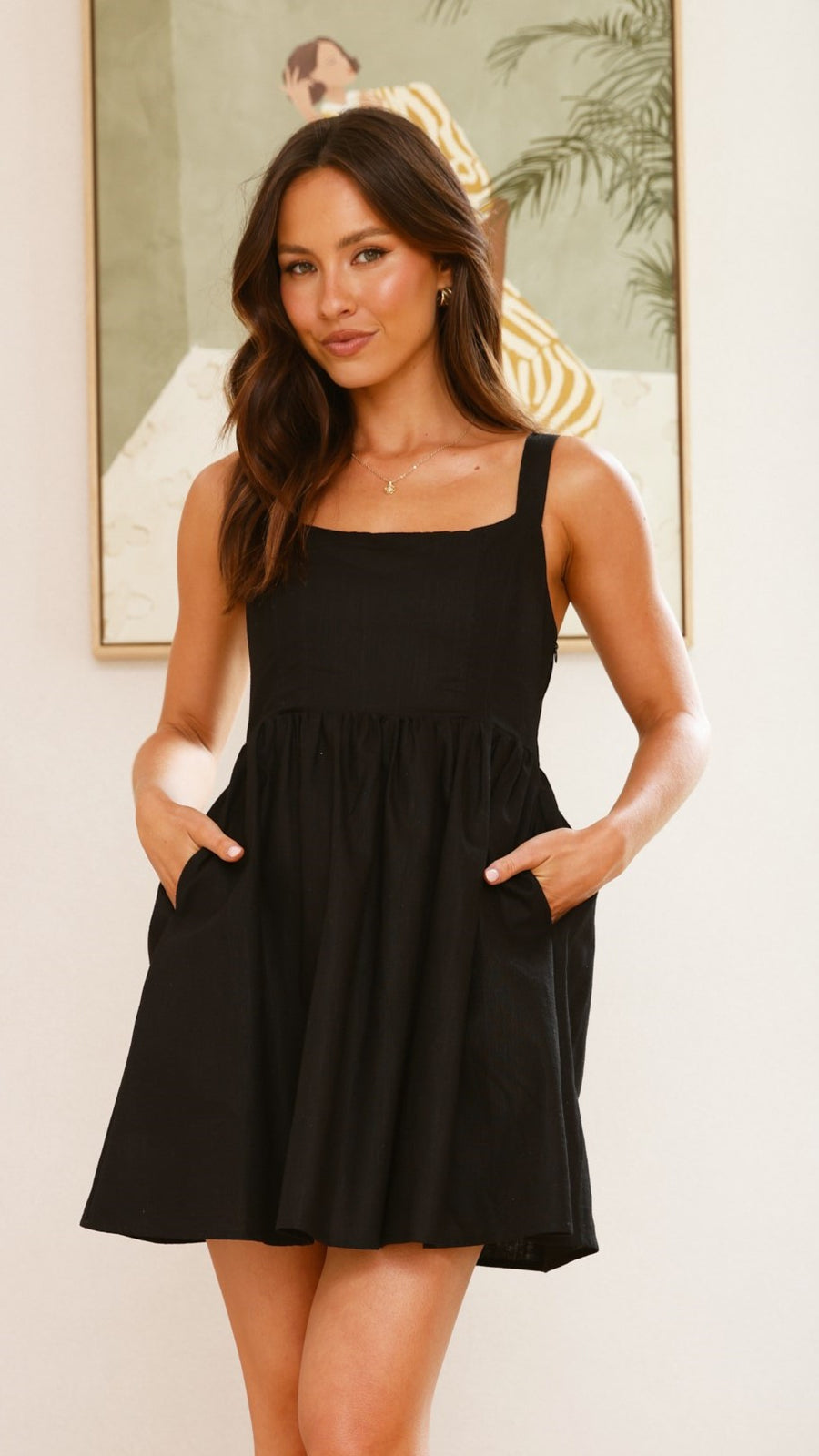 Cortina Linen Babydoll Mini Dress (syncee)